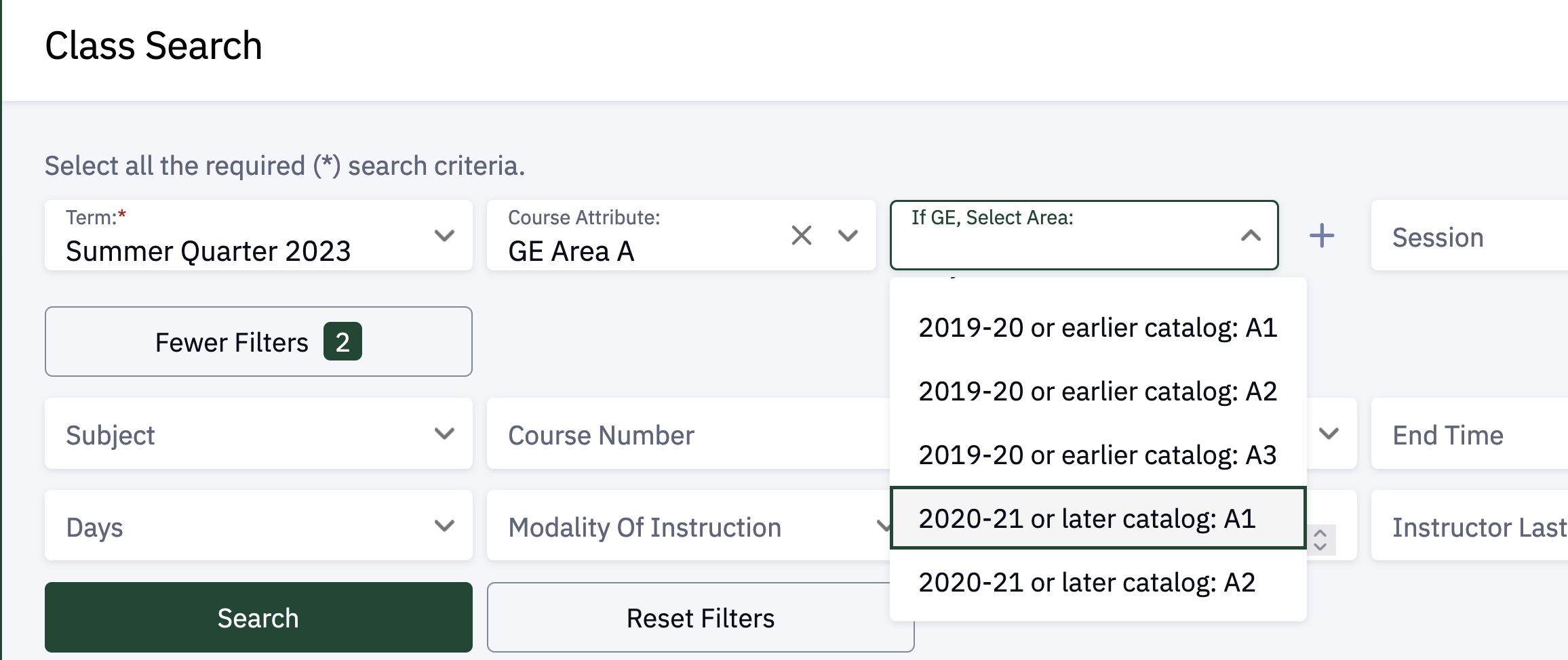 Class Search Office of the Registrar Cal Poly, San Luis Obispo